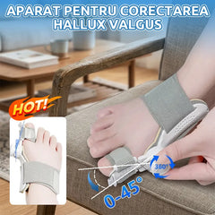 【2 buc】Corector Ortopedic pentru Monturi și Hallux Valgus, cu Buton Rotativ Ajustabil 0-45° – Dispozitiv Medical Fără Durere, Zi și Noapte