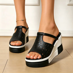 Saboți de Vară cu Platformă și Decupaj Peep-Toe: Papuci Eleganți și Confortabili, Mărimi Mari 35-43