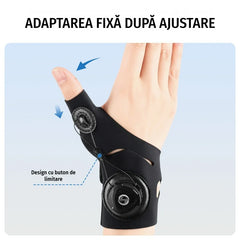 Orteză pentru Încheietură și Degetul Mare cu Sistem Rotativ – Suport Medical cu Compresie Reglabilă pentru Tendinită, Tenosinovită și Protecție Articulații
