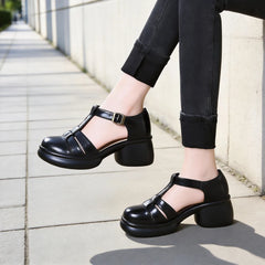 Noua Colecție Vară 2026! 👑 Sandale Mary Jane din Piele cu Toc Gros și Platformă 👡 Stil Retro Rafinat, Decupaje Elegante, Confort Maxim Fără Oboseală! ✨