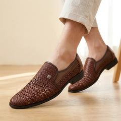 👞 pantofi bărbătești din piele naturală, perforați și respirabili