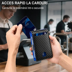 👝 Portofel bărbătesc modern din fibră de carbon — protecție RFID împotriva scanării neautorizate