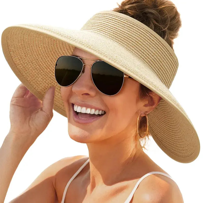 👒 Protejează-te de soare! Pălărie de plajă pliabilă cu boruri largi, eleganță și protecție totală! ☀️✨