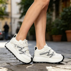 ✨Sneakers de Damă cu Platformă înaltă – Pantofi Sport cu Talpă Groasă pentru Efect de Alungire
