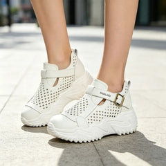 【Efect de înălțare invizibil】Pantofi casual eleganți, perforați, respirabili și confortabili