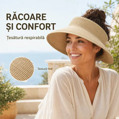 👒 Protejează-te de soare! Pălărie de plajă pliabilă cu boruri largi, eleganță și protecție totală! ☀️✨