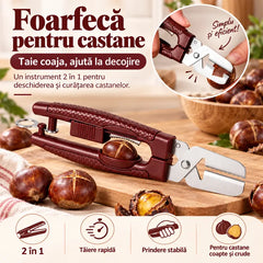 🌰 Bucură-te de Castane Coapte Fără Efort! Cleste Multifuncțional de Crestat și Decojit Castane (Generația 5) ✂️ | Tăietură în Cruce Rapidă · Lamă Zimțată · Locaș Fixator Anti-Alunecare · Sigur & Ușor de Folosit