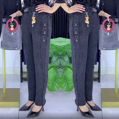 💞👖Blugi pentru femei, cu elasticitate ridicată, care combină confortul și căldura