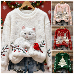 🎄❄️【Preț special -50%】Pulover de Crăciun pentru femei din flanelă, cu design excelent