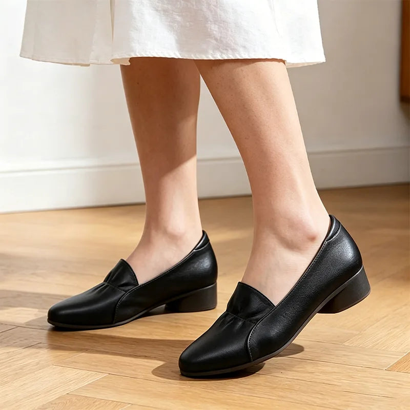【35-40】Pantofi Office din Piele Moale – Eleganță impecabilă și confort absolut pentru 8 ore de stat în picioare!