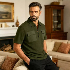 👔【Combinația perfectă între casual și elegant】Tricou Polo bărbătesc din bumbac – modern, confortabil și respirabil