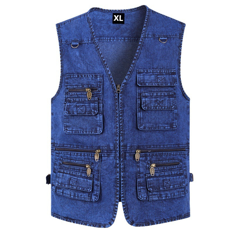 [Cel mai mic preț online] Vestă din denim multifuncțională, modernă, casual