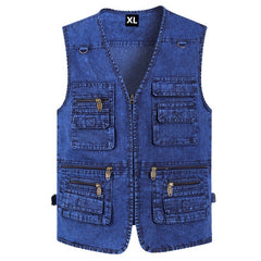 [Cel mai mic preț online] Vestă din denim multifuncțională, modernă, casual