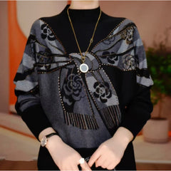 [Reducere Produs Nou – Revine Curând la Prețul Inițial]✨Tricot Modern cu Imprimeu, Lână Germană Dublu-Fațetată