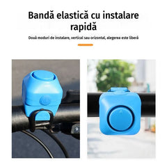 Pachet Promoțional de 3 Culori (Roșu, Albastru, Negru)，Claxon Electric Mini pentru Bicicletă (130 dB) – Spune adio strigătelor în trafic, fă-te auzit și pedalează în siguranță!