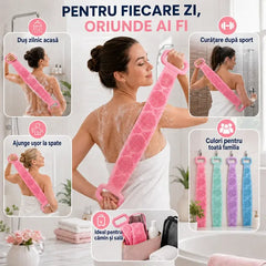 Prosop de baie din silicon, dublu strat, lung și gros (70 cm/180 g) – Ofertă limitată: cumpără unul și primești unul gratis (vei primi 2 bucăți într-o cutie colorată)! 🧼✨