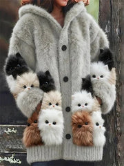 💥【Sosire nouă】🐱Jachetă polar drăguță cu glugă
