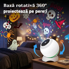 🌌 Proiector LED Atmosferă 4-în-1 – Crăciun, Halloween, Cupa Mondială și Lumea Oceanului, Rotire 360° prin USB! 🎄⚽