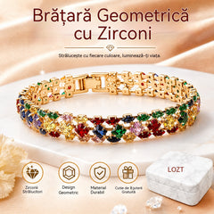 ✨Brățară cu zirconiu cubic geometric, în stil boem, colorată