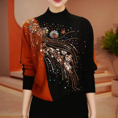【Best seller-ul magazinului】Tricou elegant și luxos din tricot cu paiete