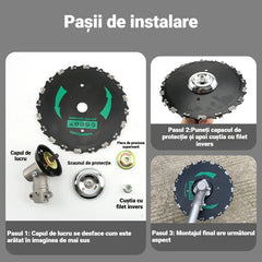 🌿 cap pentru motocoasă cu lanțuri｜2 în 1：tăiere iarbă + curățare buruieni