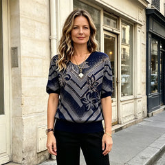 💎Tricou la modă, premium, cu imprimeu și aplicații strass