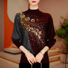 【Best seller-ul magazinului】Tricou elegant și luxos din tricot cu paiete