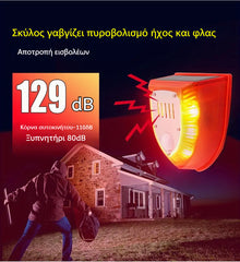 👏👏Alungător de alarmă solar – Detector de mișcare exterior cu sunet și lumină
