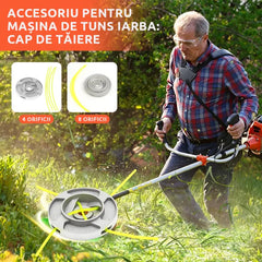 🌿【Îndepărtează buruienile într-o secundă】Cap de cositoare din aliaj de aluminiu – accesoriu pentru motocoasă