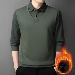 🔥【M-4XL】Costum călduros, premium, din cașmir, pentru bărbați, din două piese, all-in-one——3895419