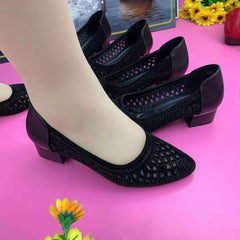 【30% REDUCERE】【35-41】Sandale de damă respirabile, tip plasă, cu diamante, decupate