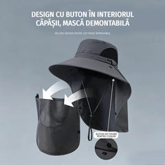🤠 Pălărie de Soare 360° Multifuncțională – Protecție Totală Gât și Față, Material Ultra-Uscare, 6 Culori Disponibile! ☀️🌲