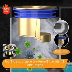 🔥 Cumpără 1, primești 1 gratis! 🔥🚿 Sifon de pardoseală universal din alamă, cu nucleu anti-miros și dezodorizare ✨