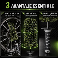 🚗✨Perie specială pentru curățarea jantelor auto, cu curățare completă la 360°