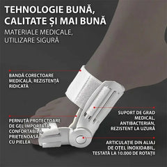 【2 buc】Corector Monturi Profesional cu Buton Reglabil, Atelă de Fixare și Separator Degete, Ameliorare Durere, Mărime Universală
