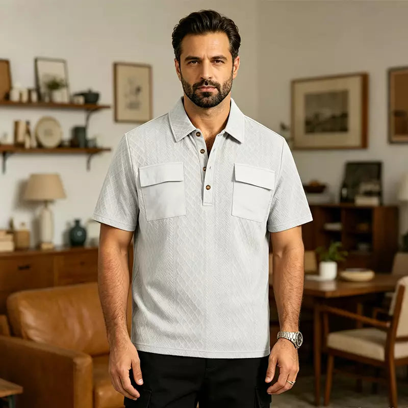 👔【Combinația perfectă între casual și elegant】Tricou Polo bărbătesc din bumbac – modern, confortabil și respirabil
