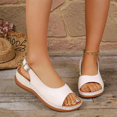 Sandale Clasice cu Platformă și Vârf Decupat – Confort Zilnic, Mers Stabil și Fără Durere! 👡✨