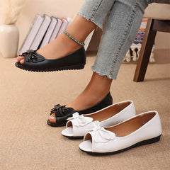 Balerini Peep-Toe din Piele: Relaxare Anatomică și Confort, Mărimi 35-43 ✨