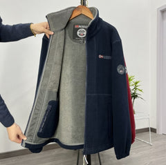 Palton bărbătesc din fleece gros de lână, călduros și confortabil