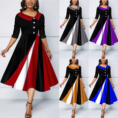 【Sosire nouă】Rochie elegantă și modernă cu imprimeu geometric