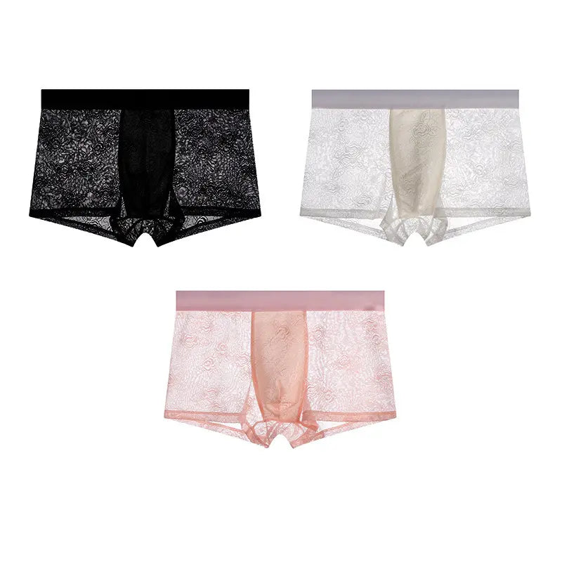 🩲✨【Set de 3】Boxeri bărbătești premium din material ice silk, cu efect antibacterian