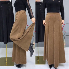 🤩【Țesătură îmbunătățită recent】Pantaloni cu picior larg din lână groasă și călduroasă 😚Croială lejeră și elasticitate ridicată