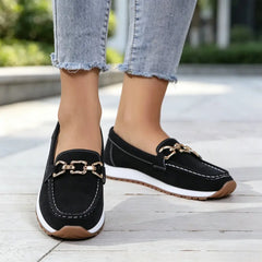 ✨ Confort absolut și stil retro! Mocasini casual slip-on cu cataramă metalică (Piele moale / Talpă flexibilă anti-șoc / Ușor de încălțat / Culori: Negru, Maro, Albastru, Kaki, Gri / Mărimi 36-43)! 👟