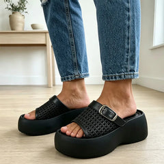 👡 papuci noi de vară cu design împletit și talpă groasă
