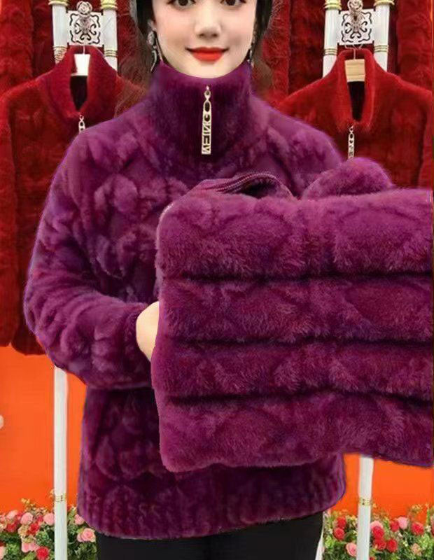 🔥【Κατάλληλο για βάρη 40-100KG】Παλτό από φλις βιζόν για τον χειμώνα