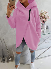 🧥 Hanorac de damă cu mâneci lungi și glugă, cu buzunare frontale ✅