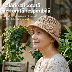 👒Pălărie elegantă de soare, cu design împletit decupat, protecție puternică împotriva razelor solare