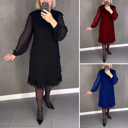 💖💖【S-5XL】🍁🍂Υψηλής ποιότητας κομψό φόρεμα φθινοπώρου και χειμώνα νέο στυλ