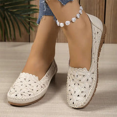【36-43】🌸 Pantofi comozi cu broderie perforată și talpă moale – respirabili, eleganți și perfecți pentru purtare zilnică