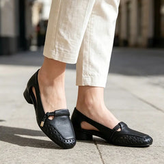 👡Pantofi eleganți în stil franțuzesc, cu design împletit, decupaje și talpă moale